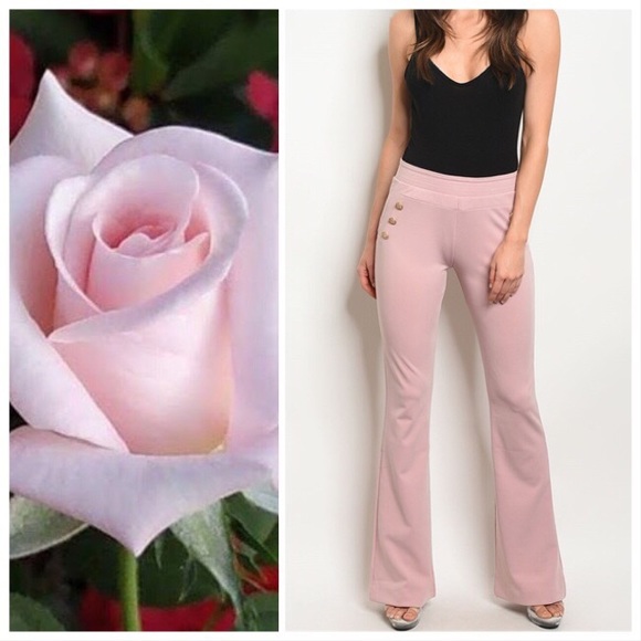 *CLEARANCE* Dusty Rose Wide Leg Trousers - Picture 2 of 8